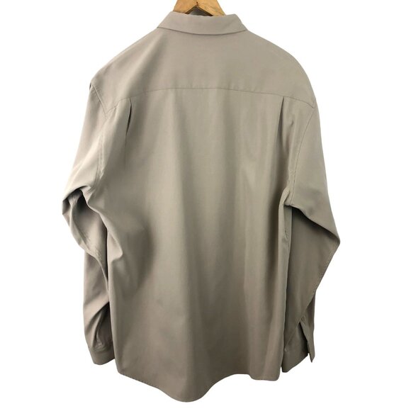 Alfani Mens Size Large Light Brown Long Sleeve Button Up Collared Shirt - Picture 5 of 9